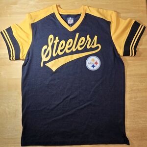 Pittsburgh Steelers NFL Football  Crewneck Pullover, Knit Arm Stripe/Neck, Large